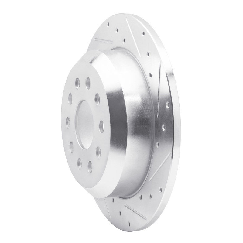 Jeep Wrangler Brake Rotor (1) - Rear Right - R1 Concepts - Drilled & Slotted - Silver - `18-`25
